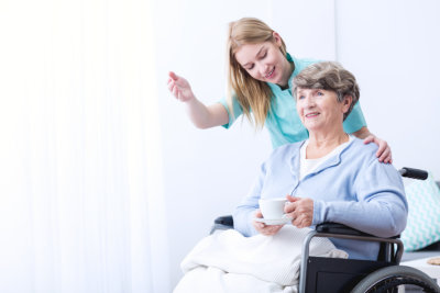 caregiver and senior patient
